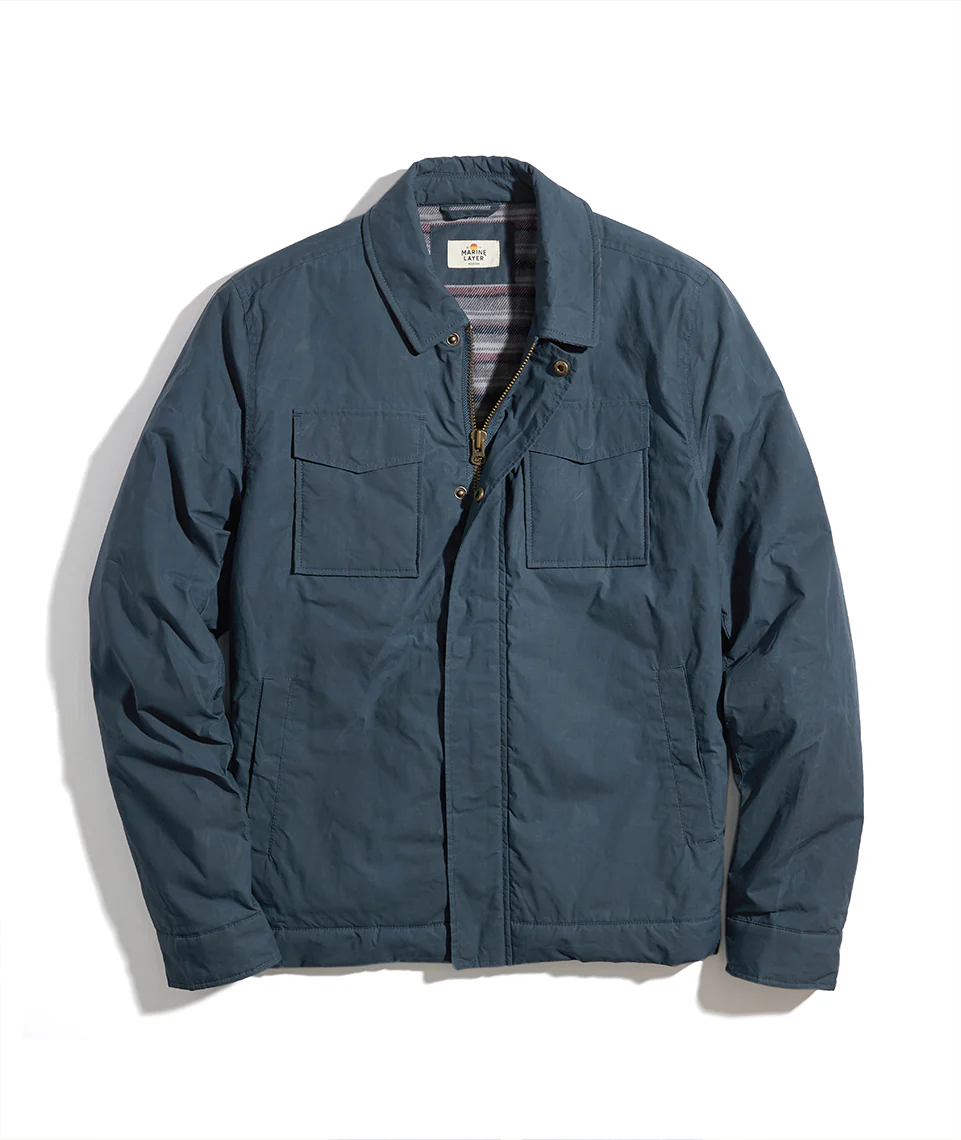 Dry Wax Canvas Trucker in Midnight Navy