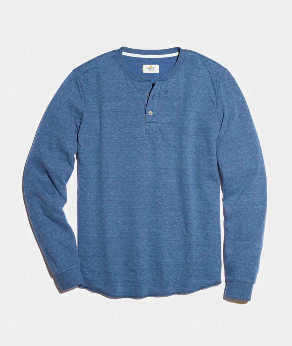 Double Knit Henley in Faded Lagoon