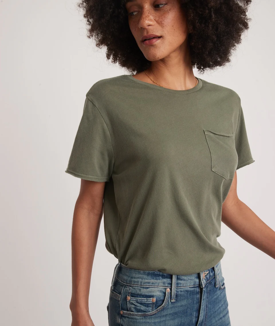 Boyfriend Crew Tee in Dusty Olive