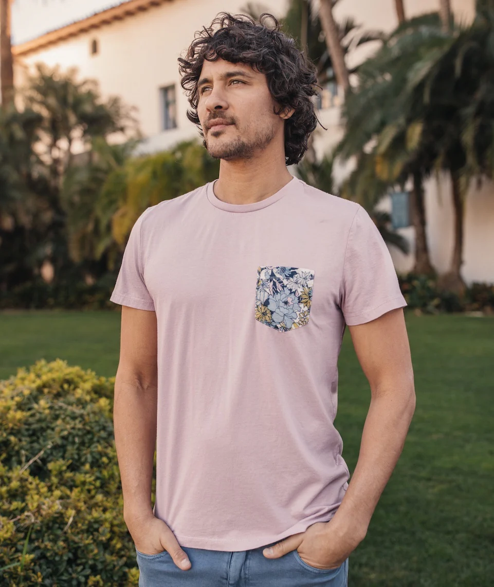 Signature Pocket Tee in Mauve Shadows