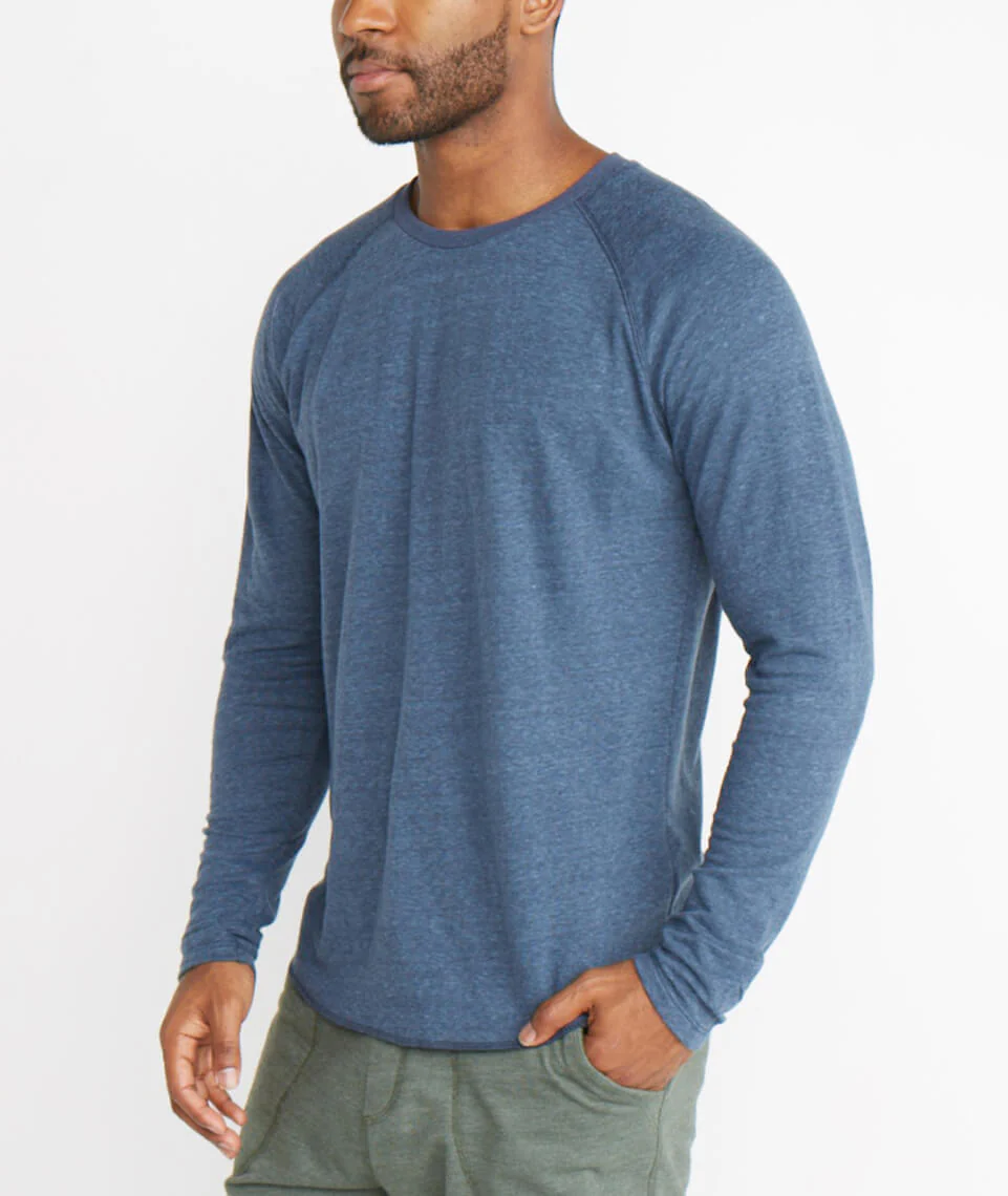 Double Knit Baseball Raglan in Faded Aegean