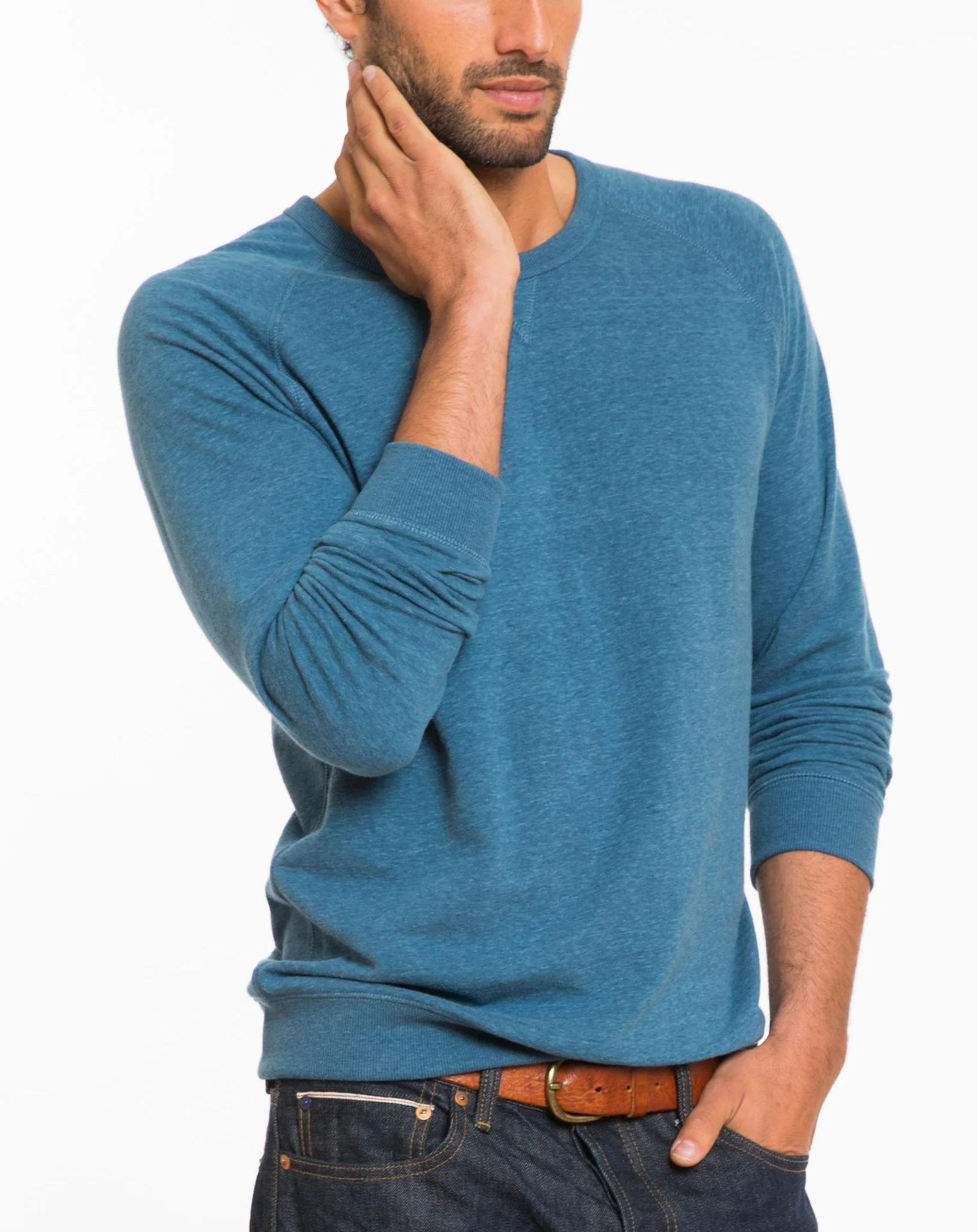 Double Knit Raglan - Sea Blue