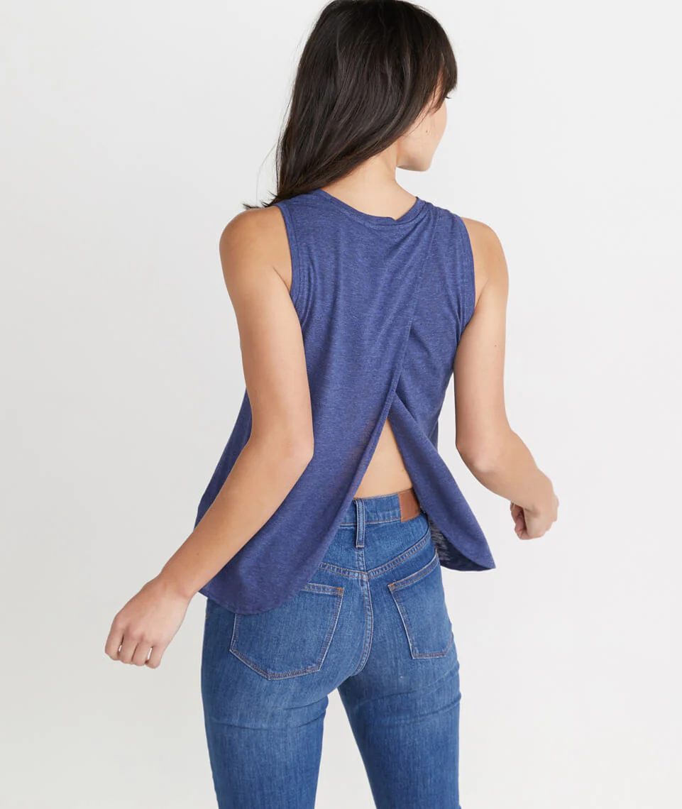 Tulip Back Tank in Marlin