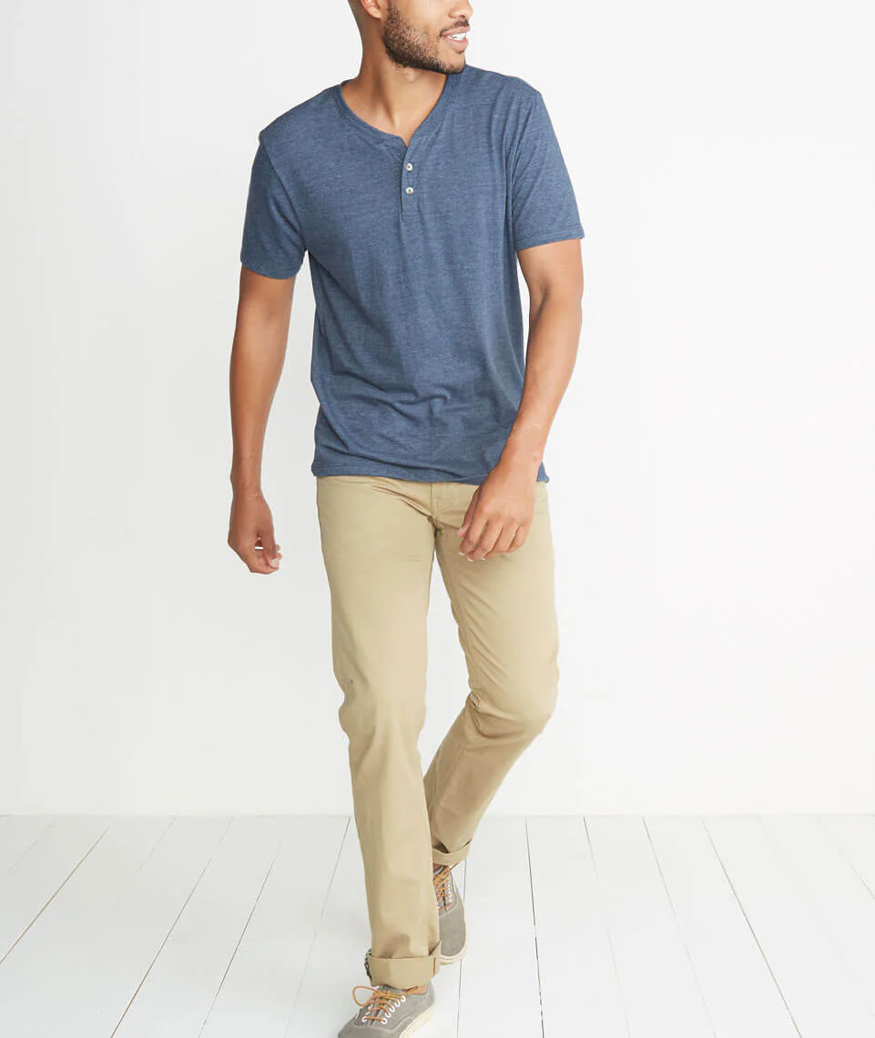 Shortsleeve Henley in Dark Denim