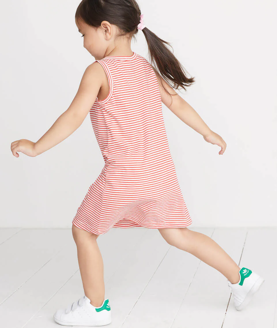 Mini Alana Tank Dress in Cherry/White Stripe