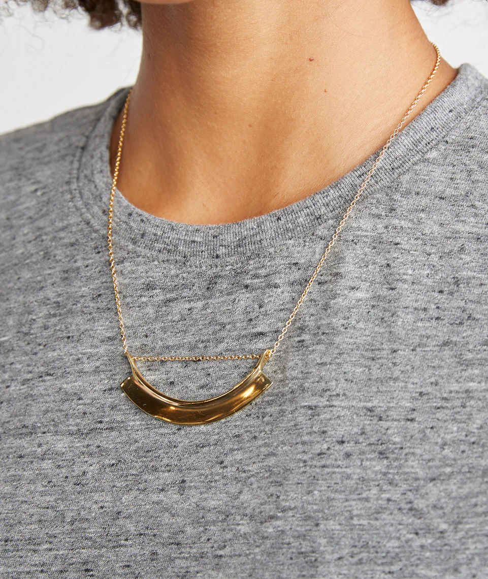 Soko Paddle Threaded Necklace - Brass