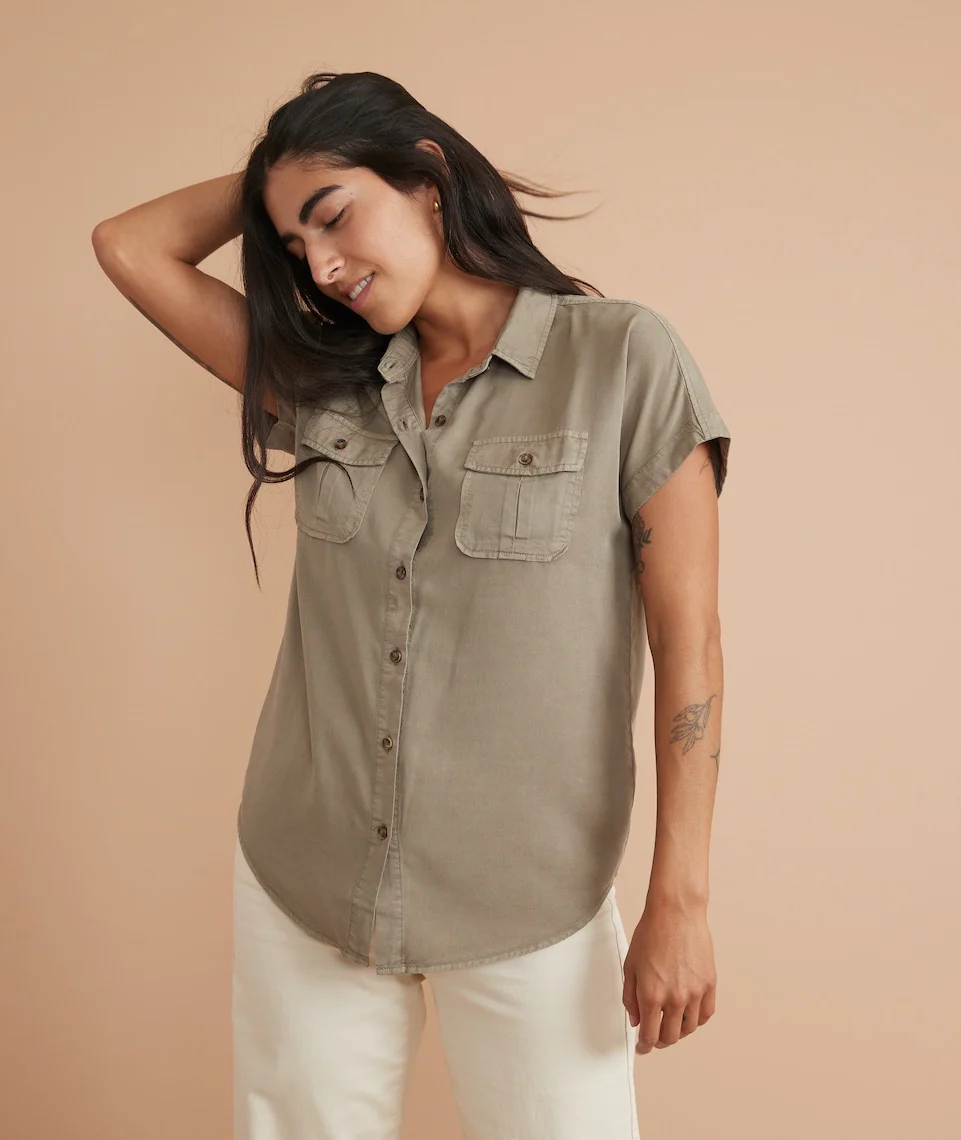 Dana Utility Shirt in Dusty Sage