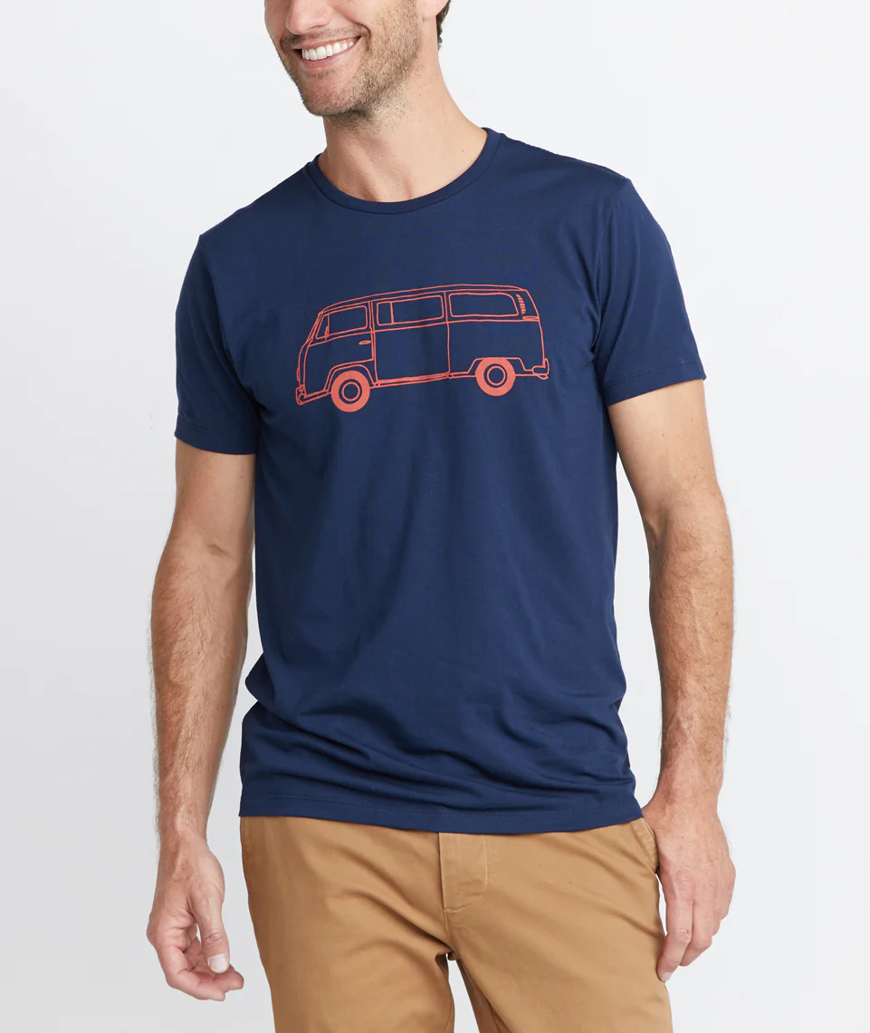 Bus Tee in True Navy