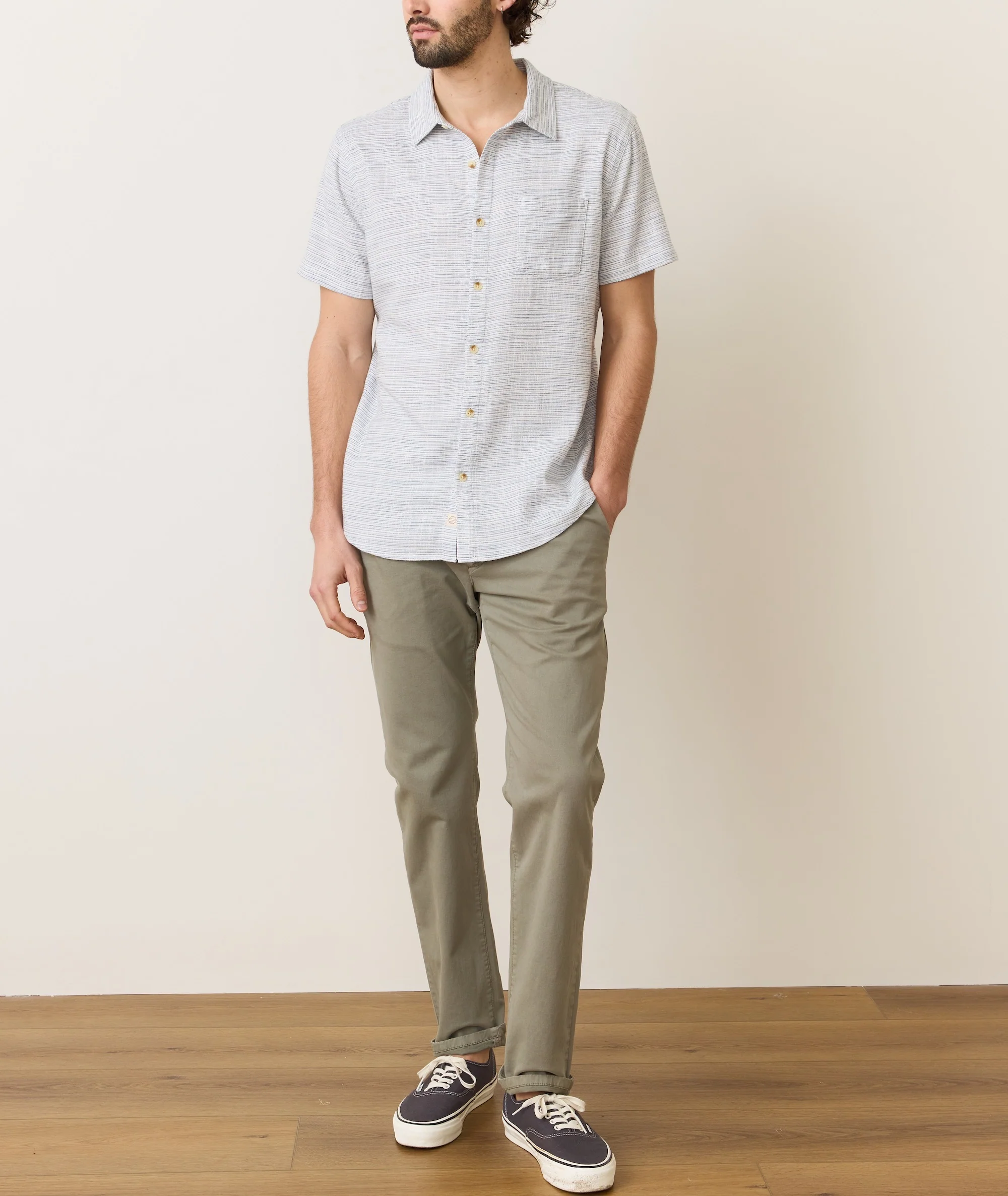 Stretch Selvage Short Sleeve Shirt