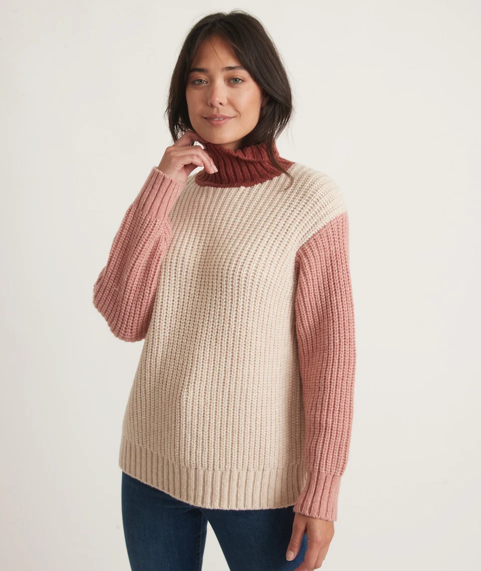 Juniper Oversized Turtleneck in Colorblock