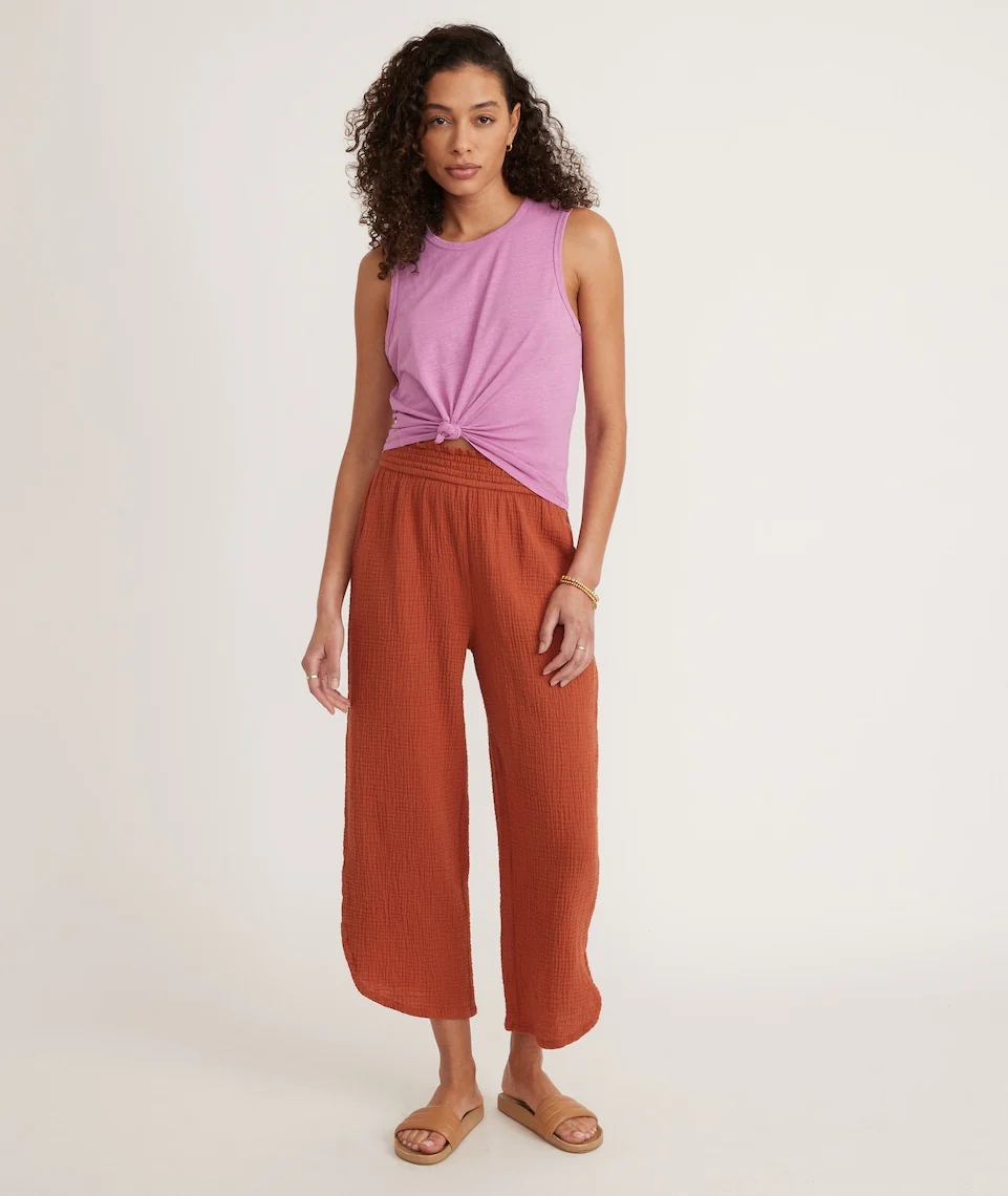 Corinne Wide Leg Pant in Burnt Siena