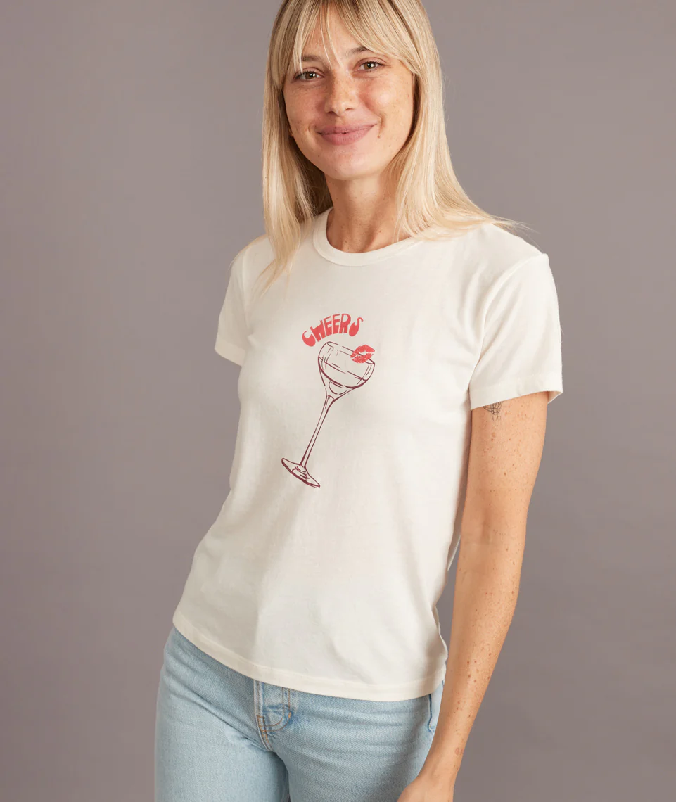 Cheers Classic Crew Tee in White