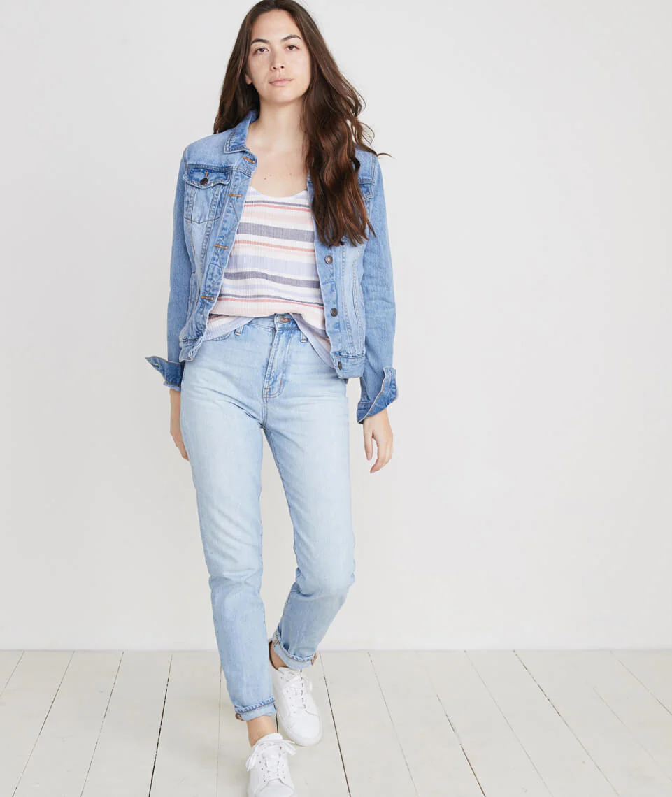 Jackie Tank in Blue Multi Stripe