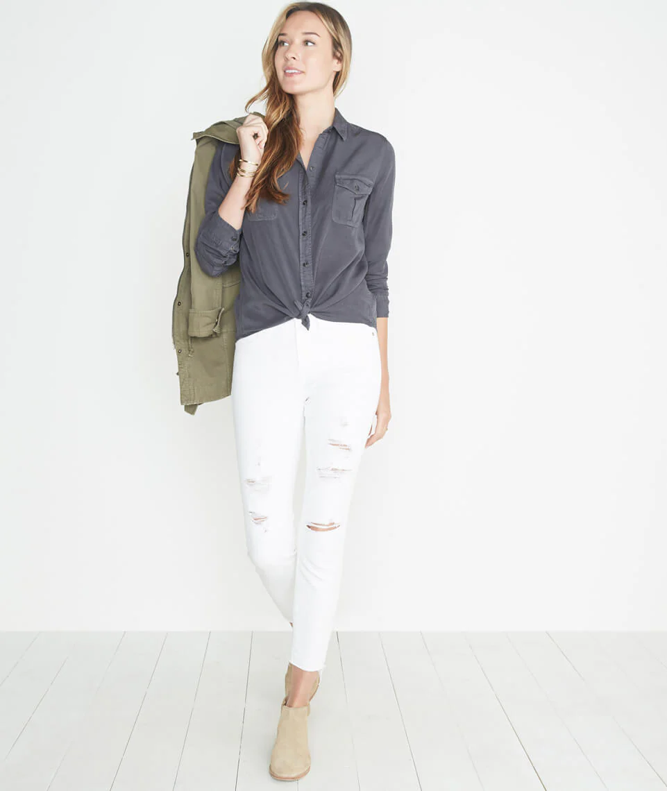 Hadley Button Down in Charcoal