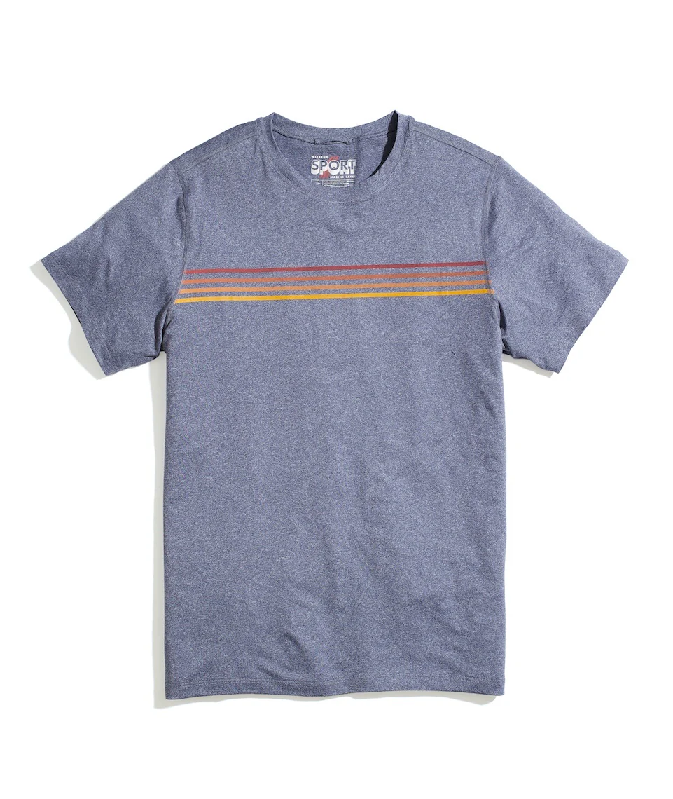 Sport Crew Graphic Tee in Patriot Blue