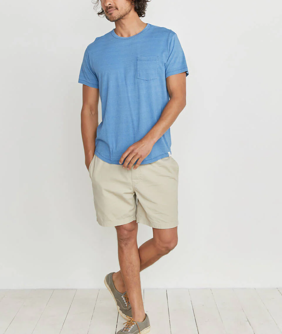 Saddle Pocket Tee in Indigo