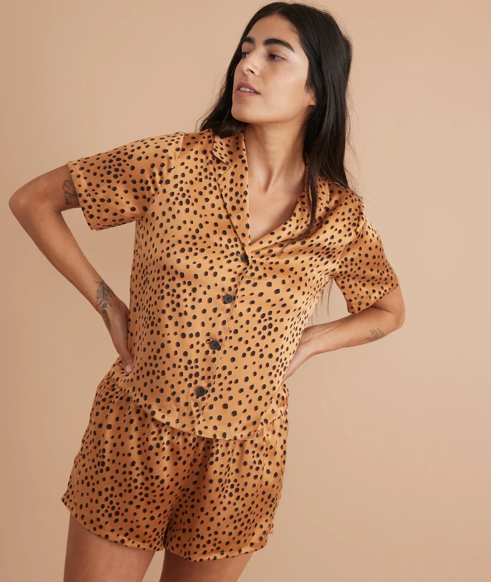 Washable Silk Short in Abstract Cheetah Print