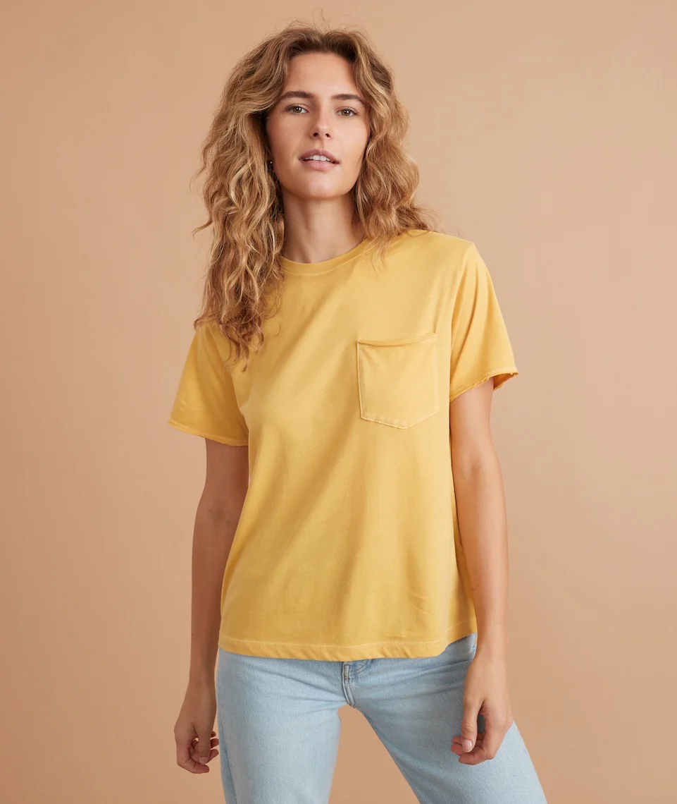Boyfriend Crew Tee in Ochre
