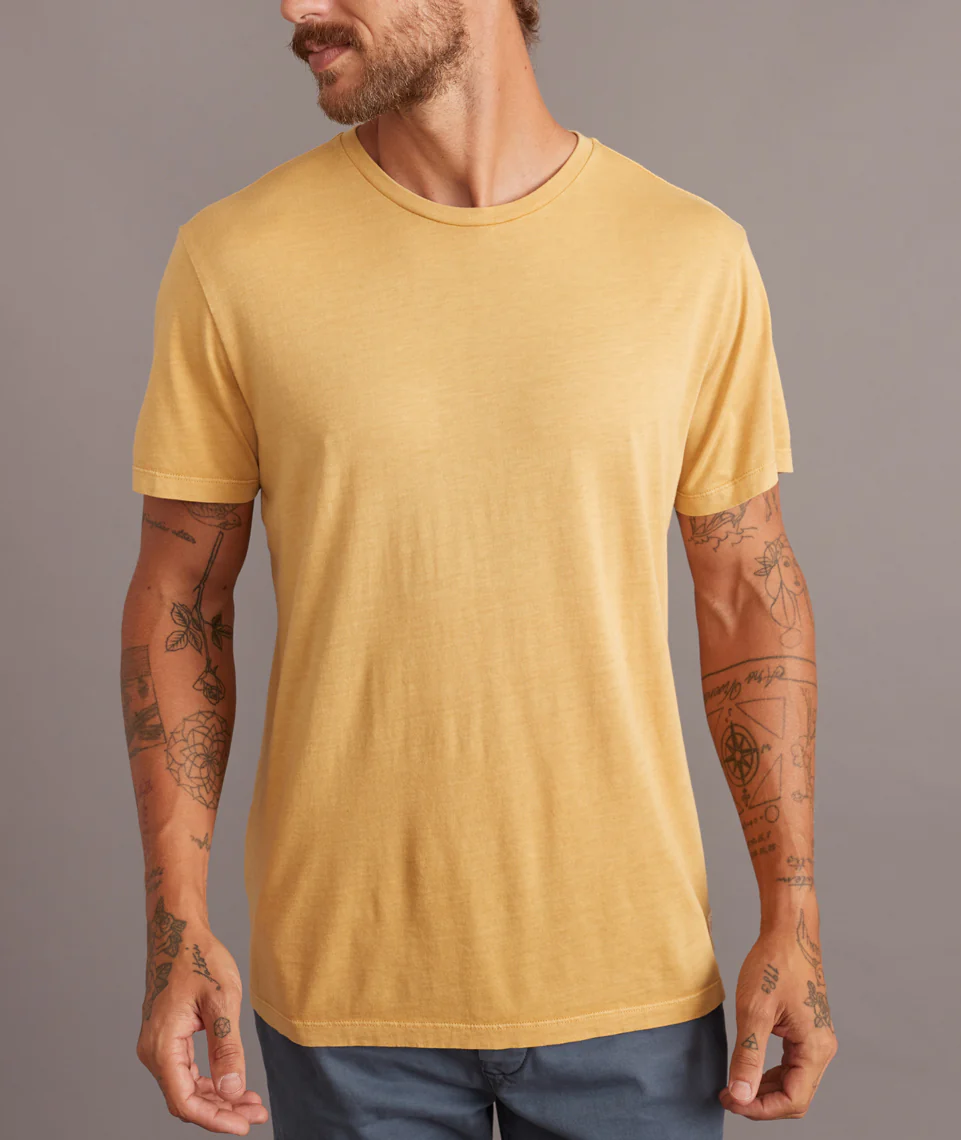Signature Crew Tee in Faded Ochre