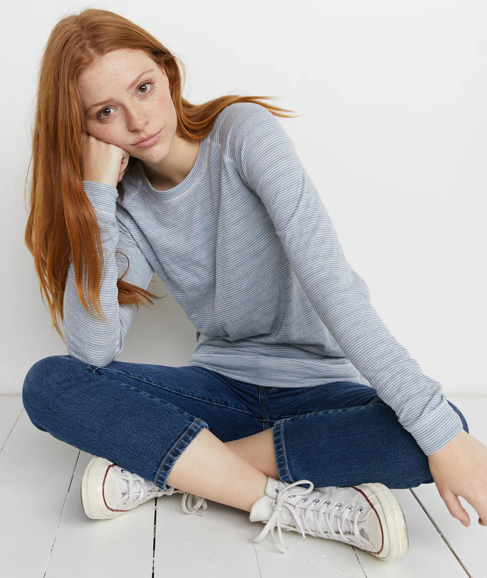 Radley Reversible Raglan in Natural/Faded Denim