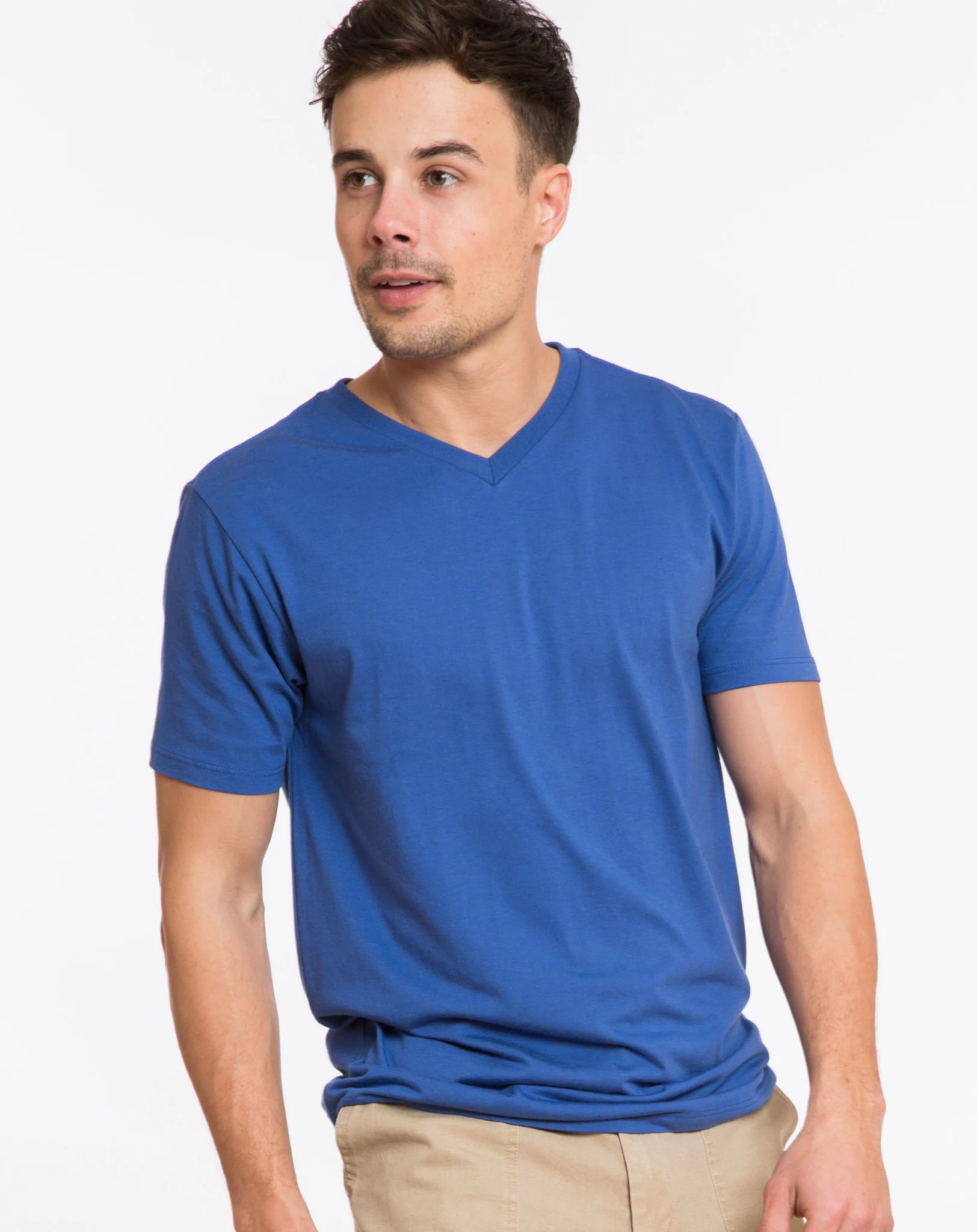 Signature V-neck Tee - Surfer Blue