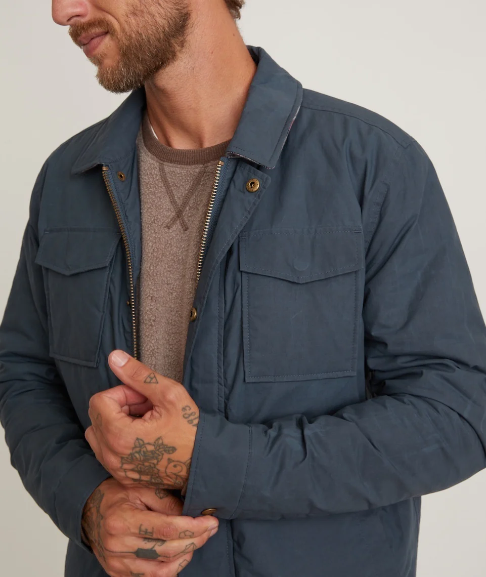 Dry Wax Canvas Trucker in Midnight Navy
