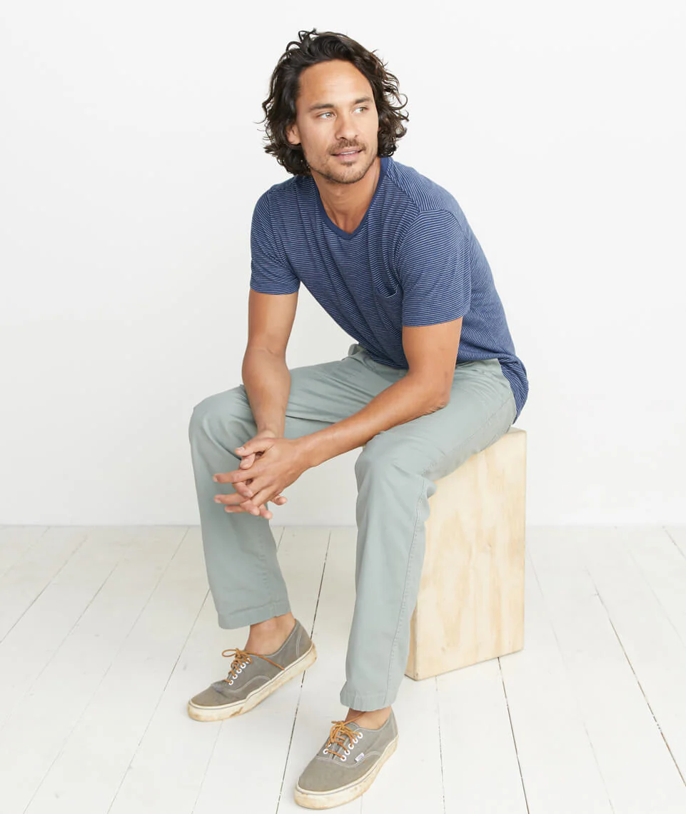 Signature Pocket Tee - Navy/White