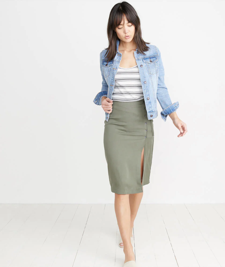 Layla Wrap Skirt in Dusty Olive