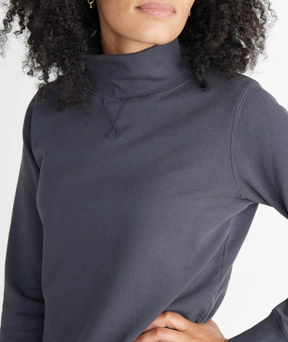 Evie Funnel Neck Sweatshirt in Faded Black