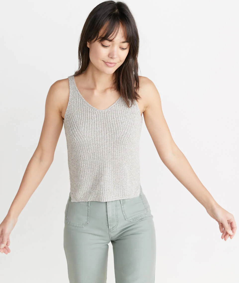 Helena Tank in Marled Flax
