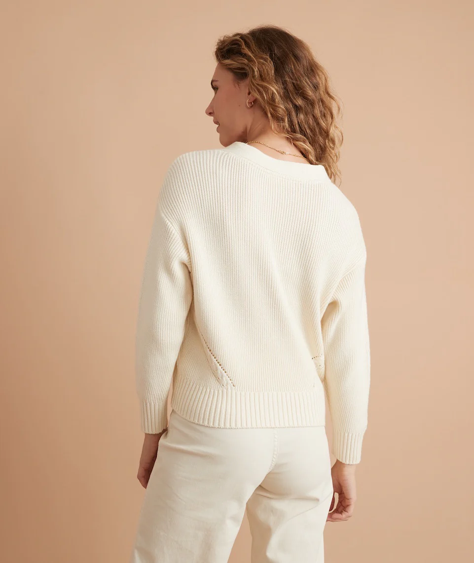 Robin Crop Cardigan in Ivory