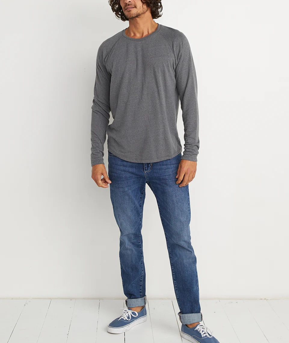 Double Knit Baseball Raglan in Pirate Black