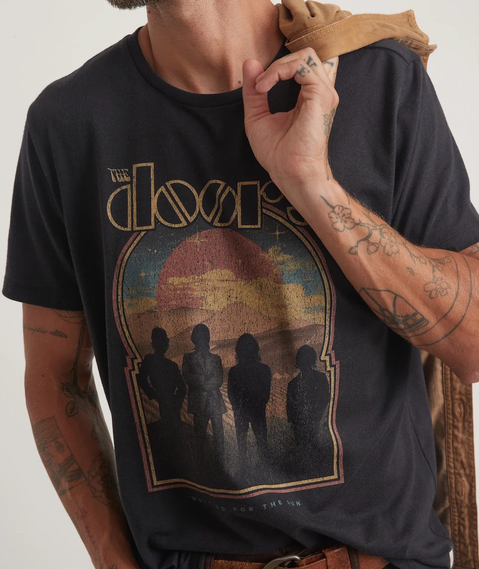 The Doors Unisex Tee in Faded Black