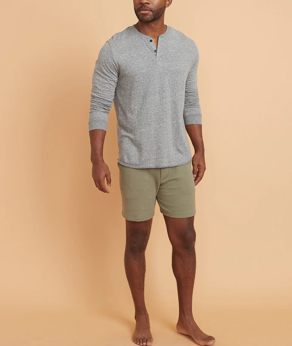 Box Waffle Short in Deep Lichen