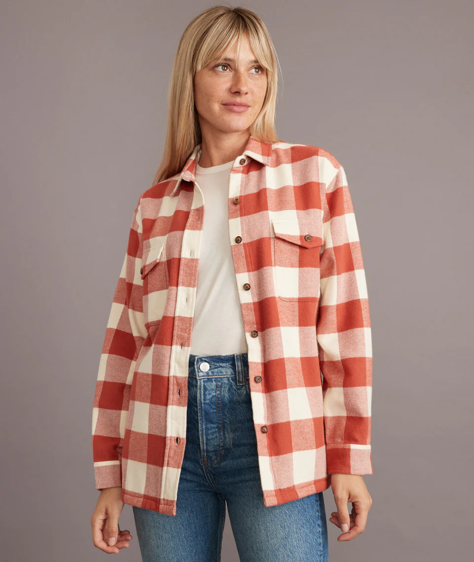 Riley Overshirt in Rust/Cream