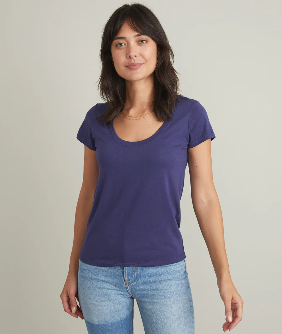 Scoop Neck Tee in Patriot Blue