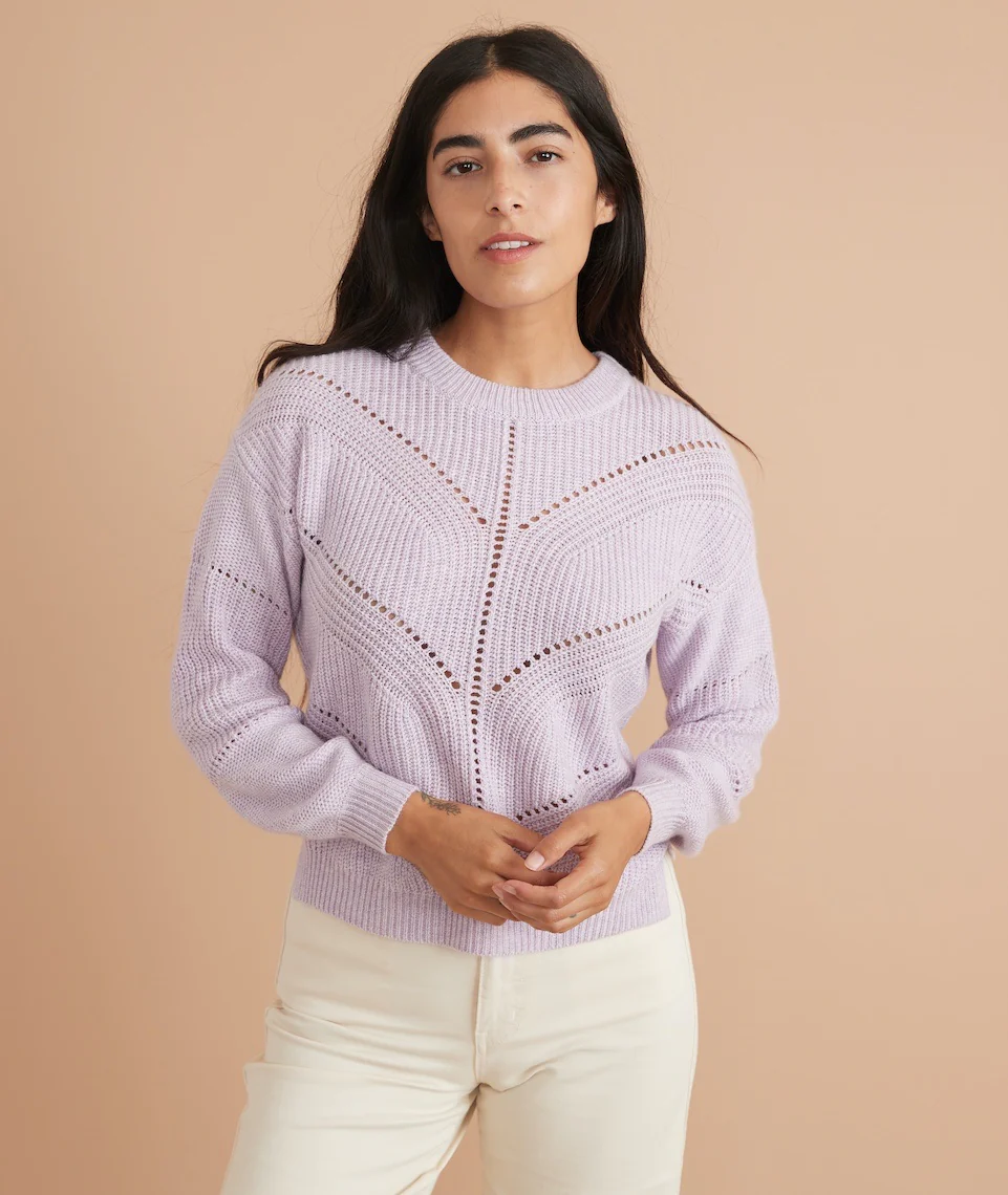 Olivia Crewneck Sweater in Lavender Heather