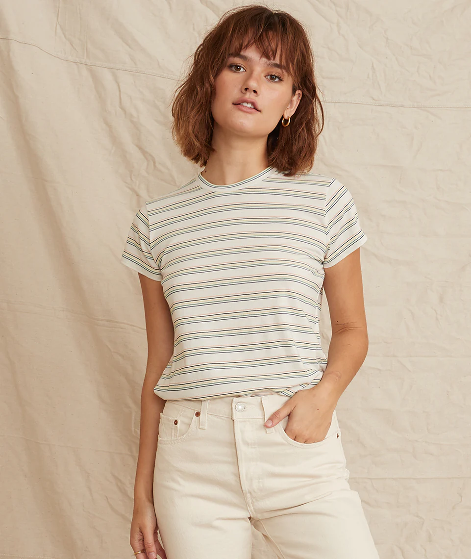 Swing Crew in Blue/Green Multi Stripe