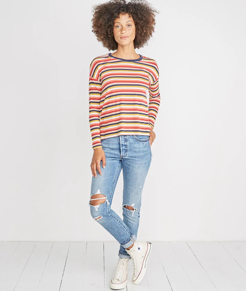 Merritt Crew in Rosewood Stripe