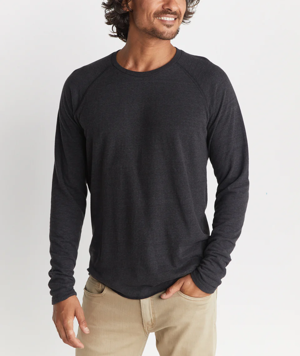 Double Knit Baseball Raglan in Faded Black