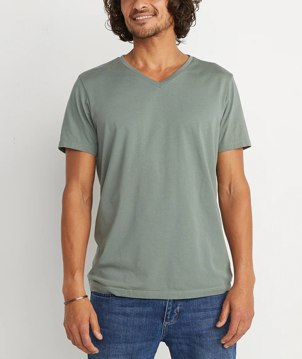 Signature V-Neck in Agave Green