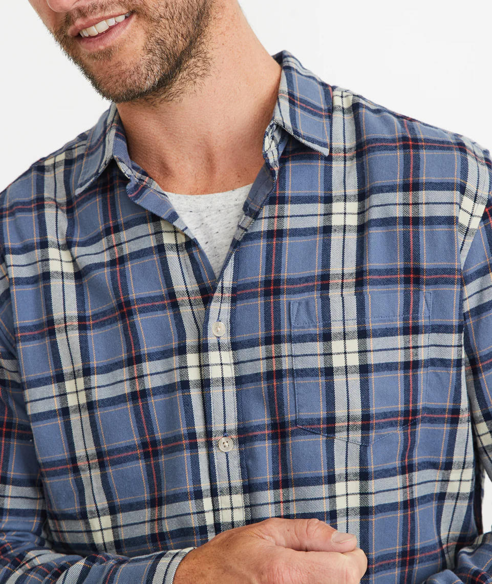 Handsome Jack Button Down in Faded Navy Plaid