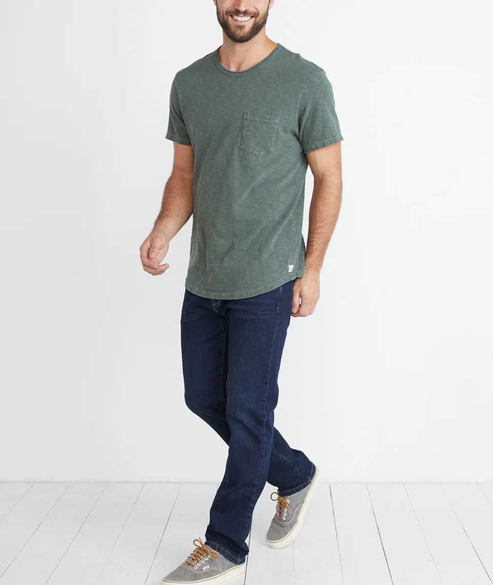 Saddle Pocket Tee in Moss