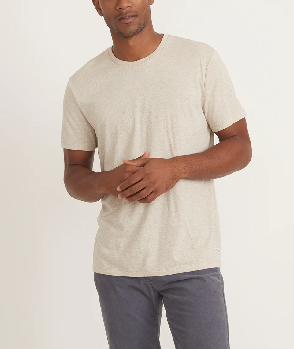 Signature Crew Tee in Heather Oatmeal