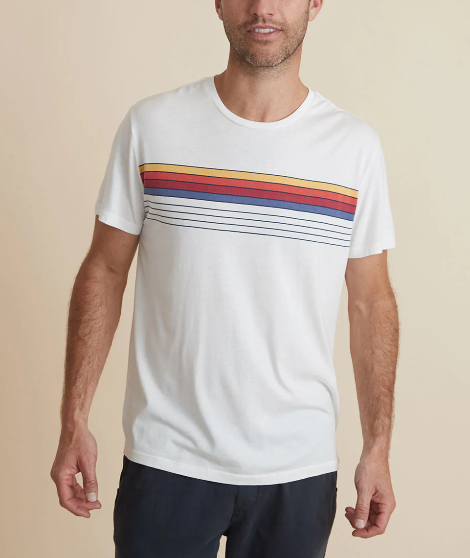 Signature Crew Graphic Tee in Antique White