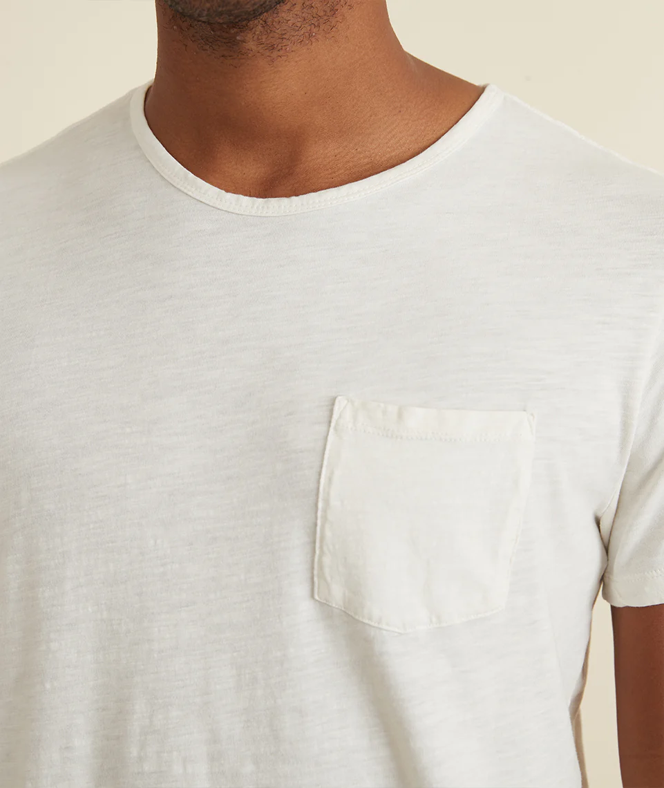 Saddle Hem Pocket Tee in White