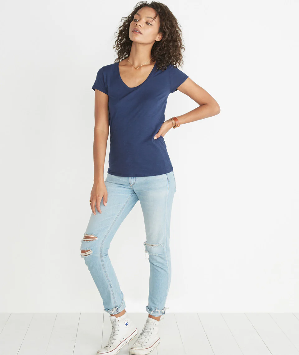 Slub U-Neck - Mood Indigo