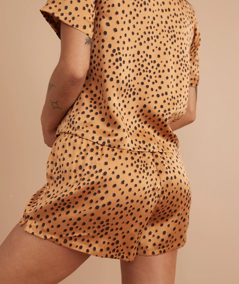 Washable Silk Short in Abstract Cheetah Print