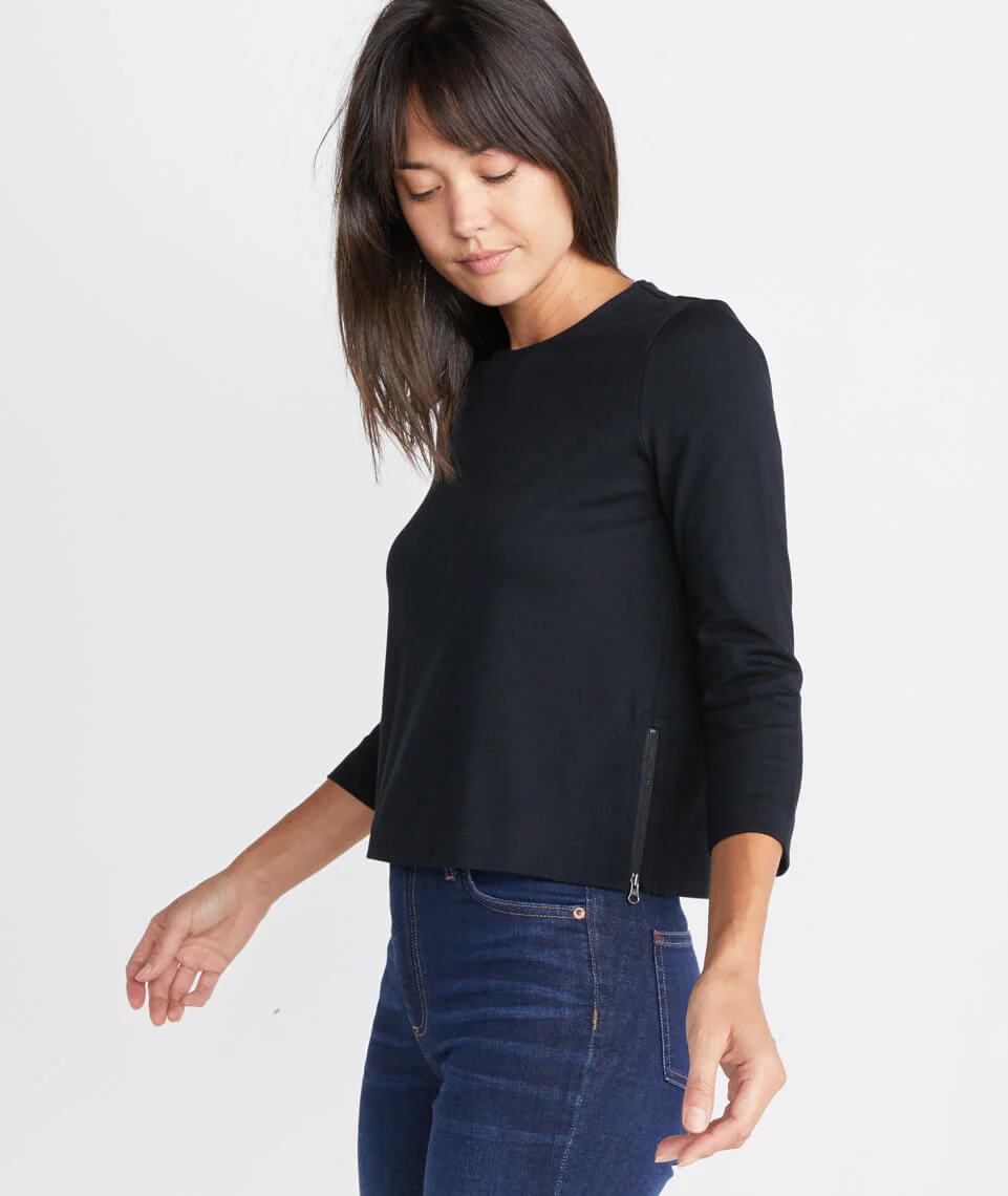 Polly Cropped Tunic in Graphite