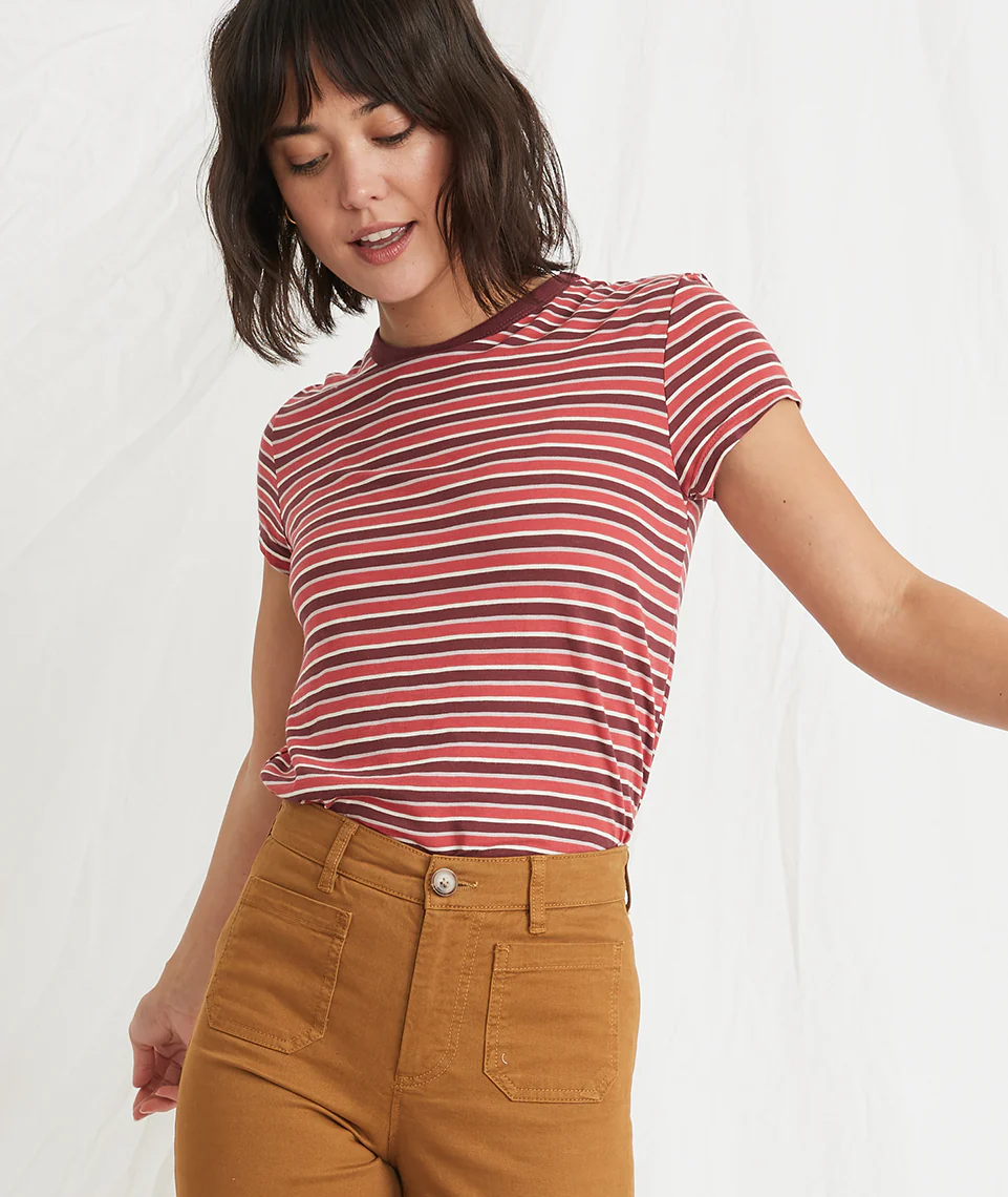 Classic Crew in Red Multi Stripe